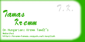 tamas kremm business card